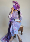 Purple Floral Cotton Lawn 3-Piece Suit