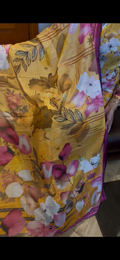 Summer yellow floral cotton lawn 3 piece suite