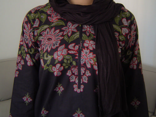Black Printed 2-Piece Cotton Lawn Coord Suit Set