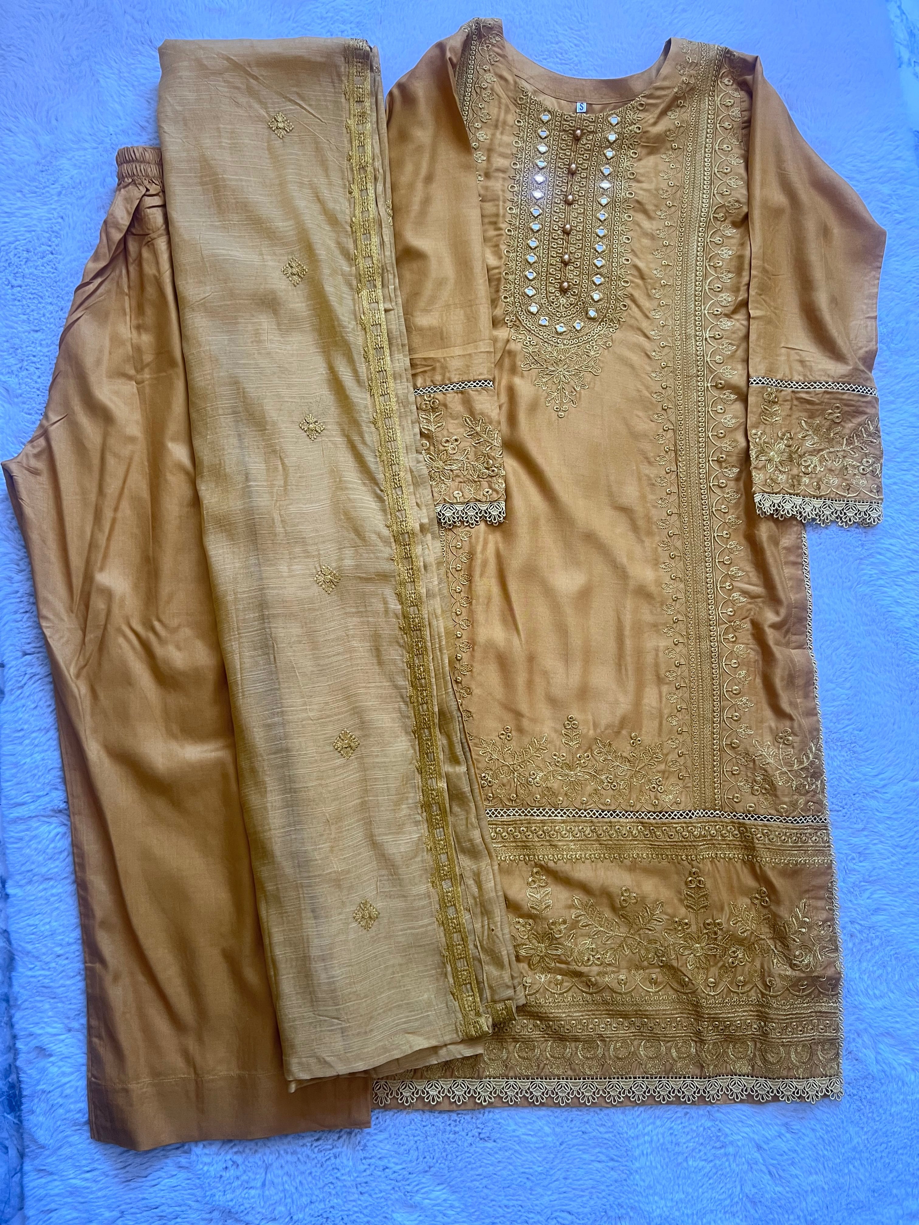 Pastel Pink/Champagne/Mustard Shiny Linen Suits