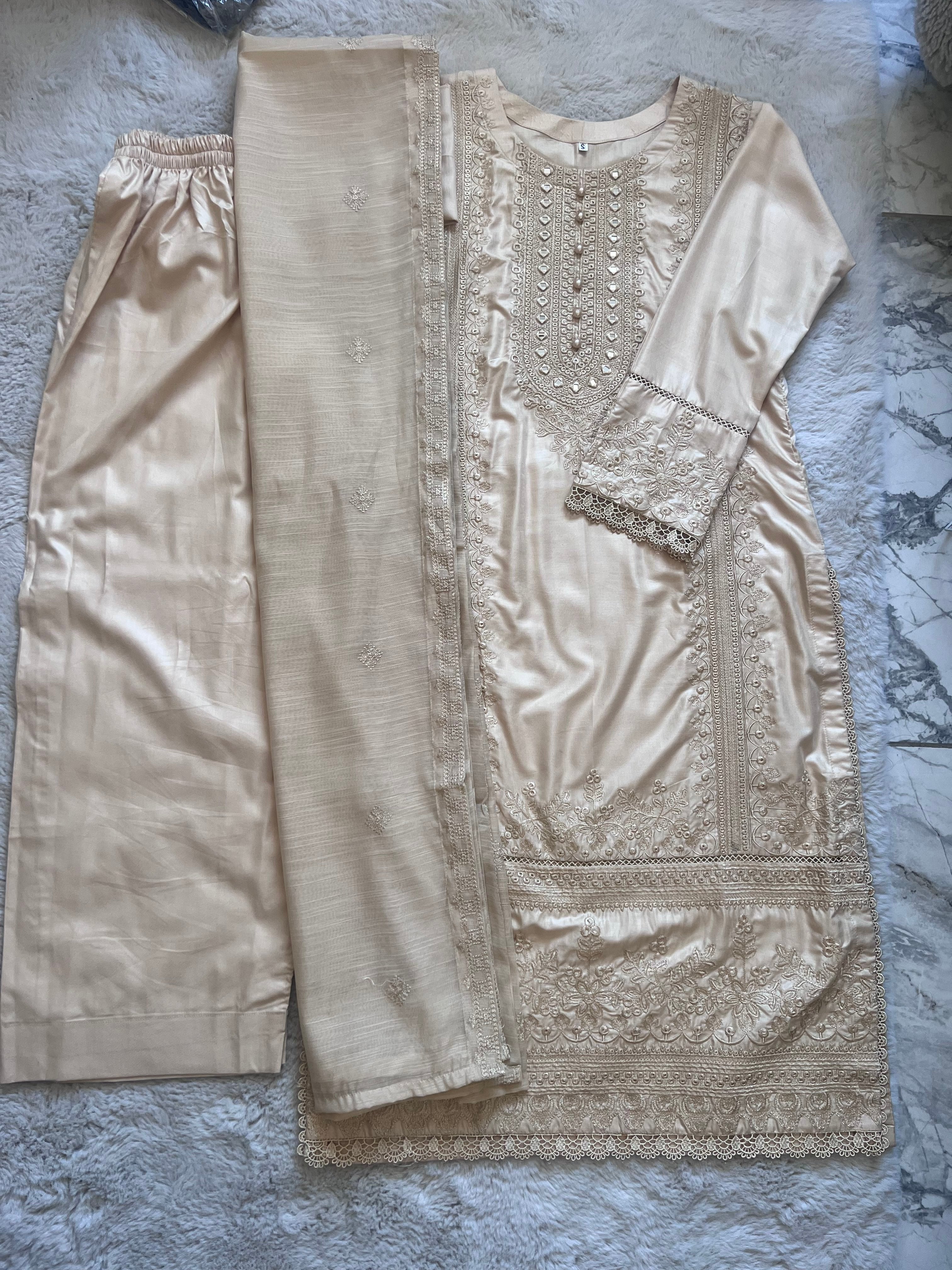 Pastel Pink/Champagne/Mustard Shiny Linen Suits