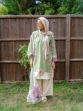 Pale Green and Cream Printed 100% Cotton 3-Piece Suit