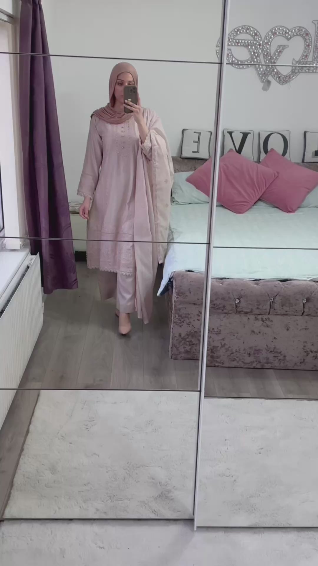 Pastel Pink/Champagne/Mustard Shiny Linen Suits