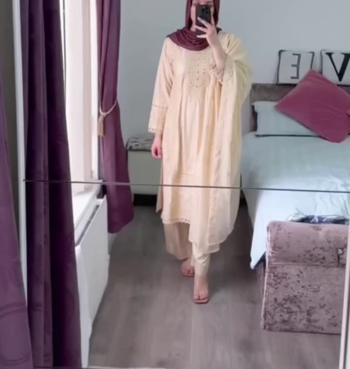Pastel Pink/Champagne/Mustard Shiny Linen Suits