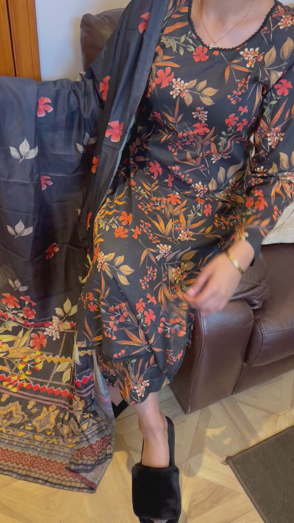Tropical summer cotton lawn suite