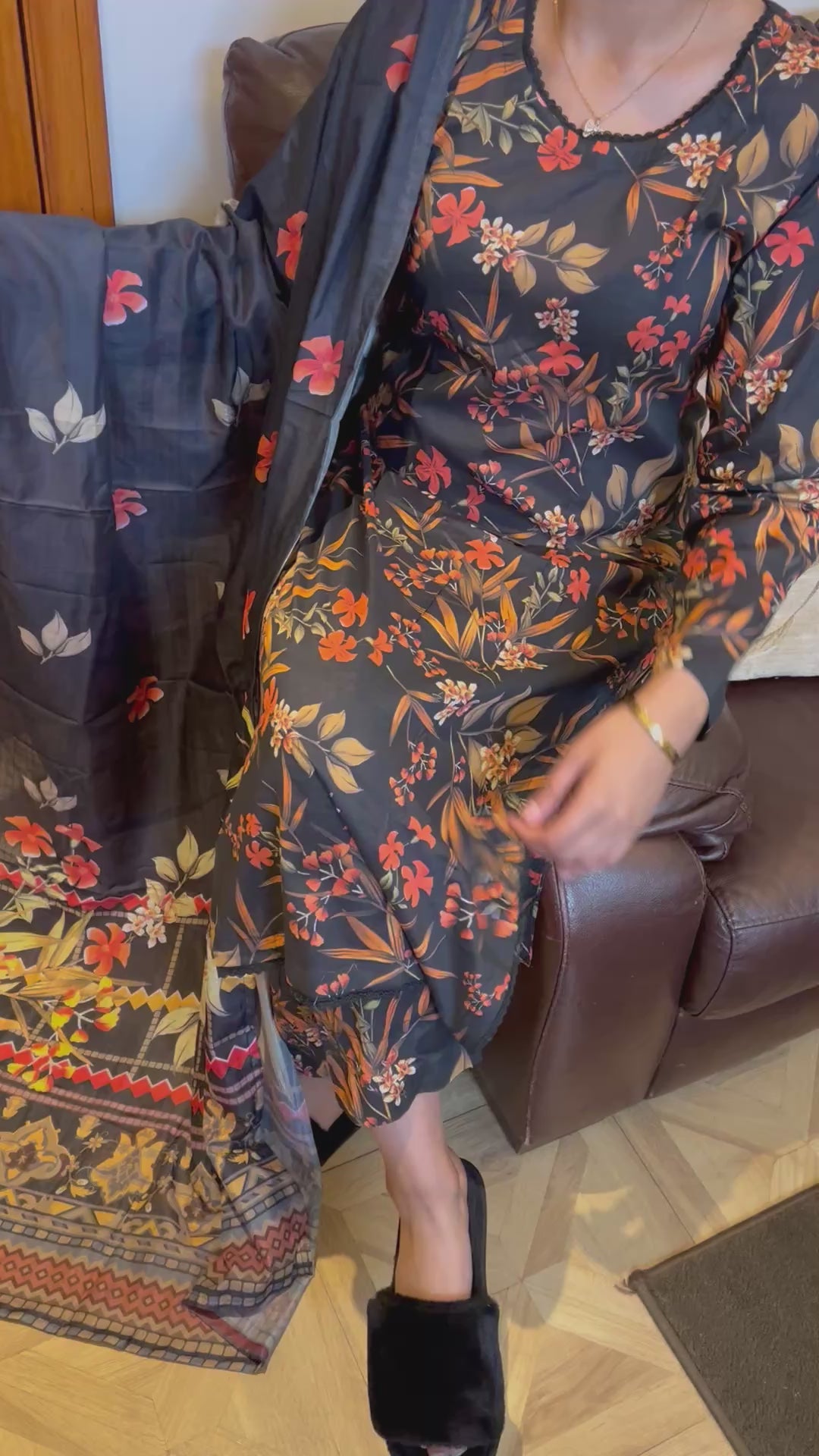 Tropical summer cotton lawn suite