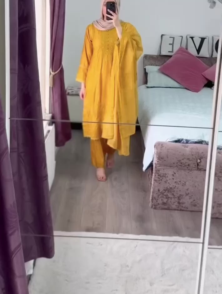 Pastel Pink/Champagne/Mustard Shiny Linen Suits